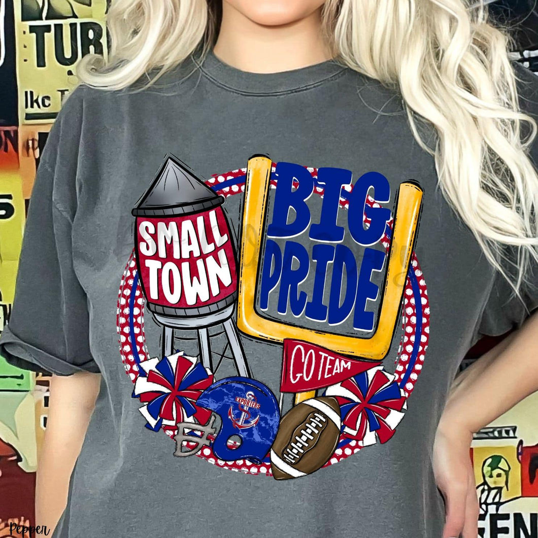 KBD OG Small Town Big Pride Football ANCHOR Red, White and Blue