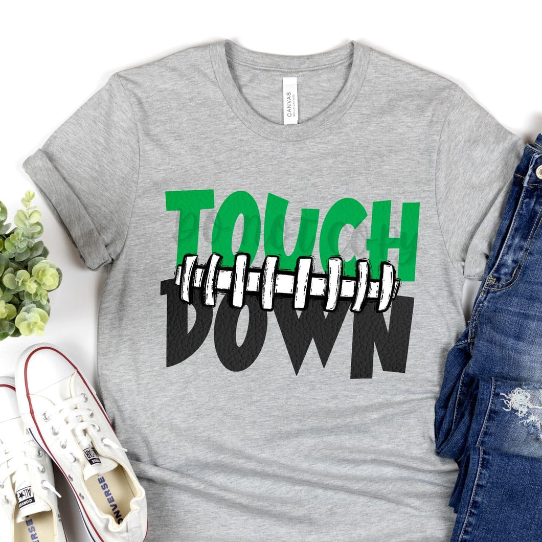 Touch Down Football Seams Kelly Green & Black