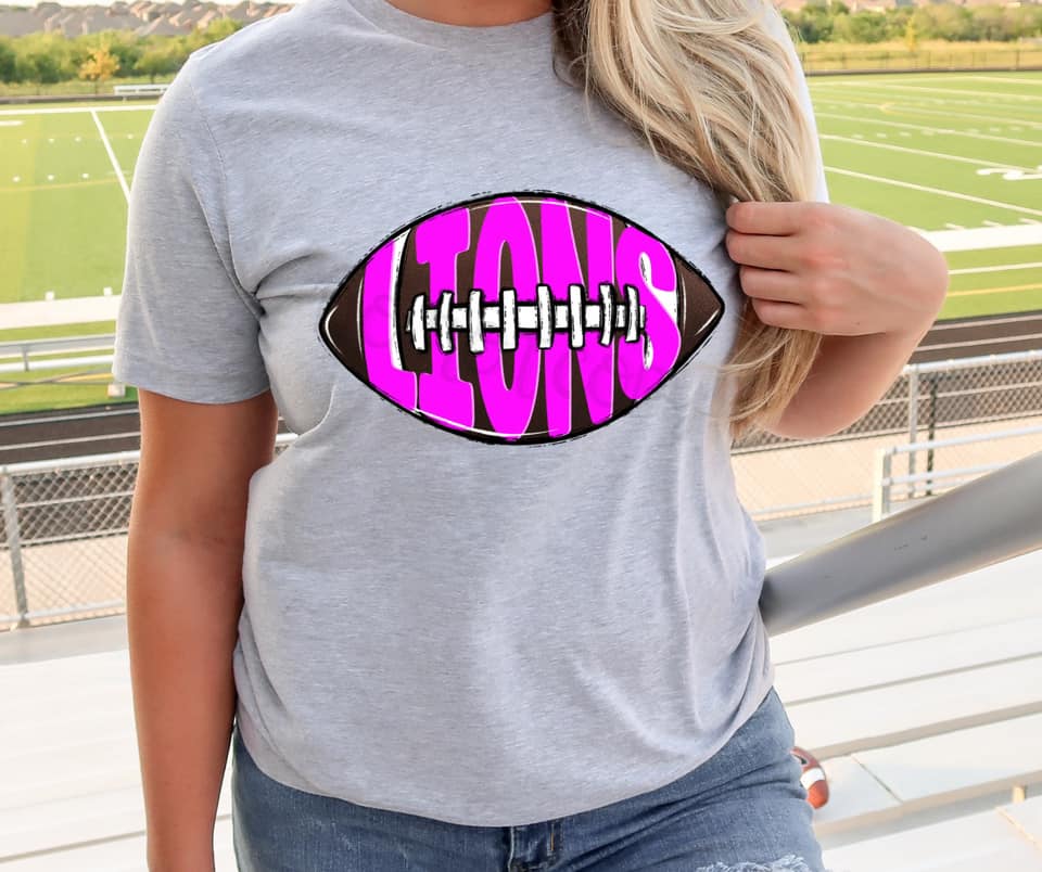 LIONS Inlay Football Hot Pink  Digital Downloads
