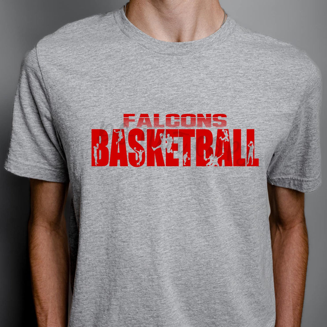 FALCONS Basketball Knockouts Red Digital Downloads