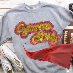 KBD OG Faux Sequin & Embroidery GAMEDAY Yellow Gold and Peachy