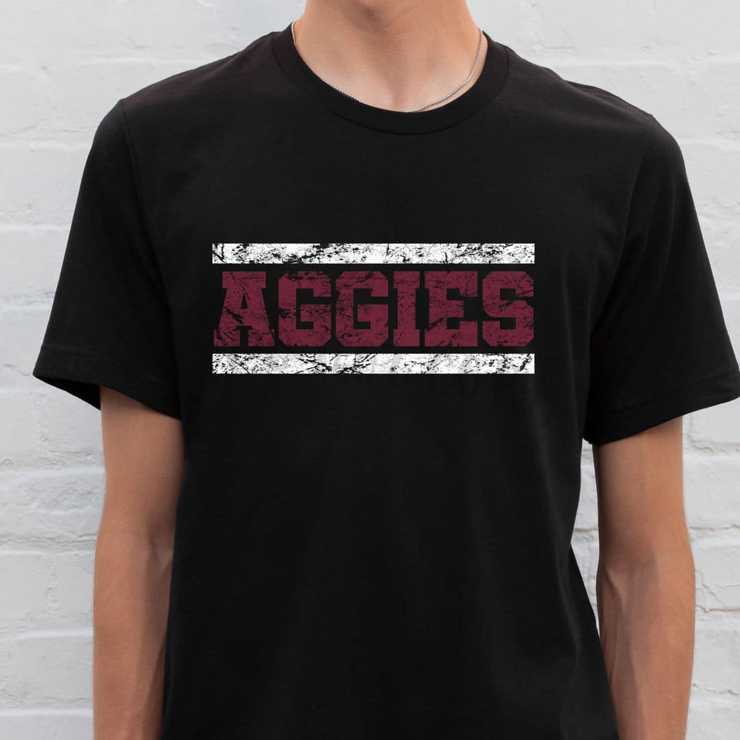 AGGIES Distressed Maroon and White Digital Downloads