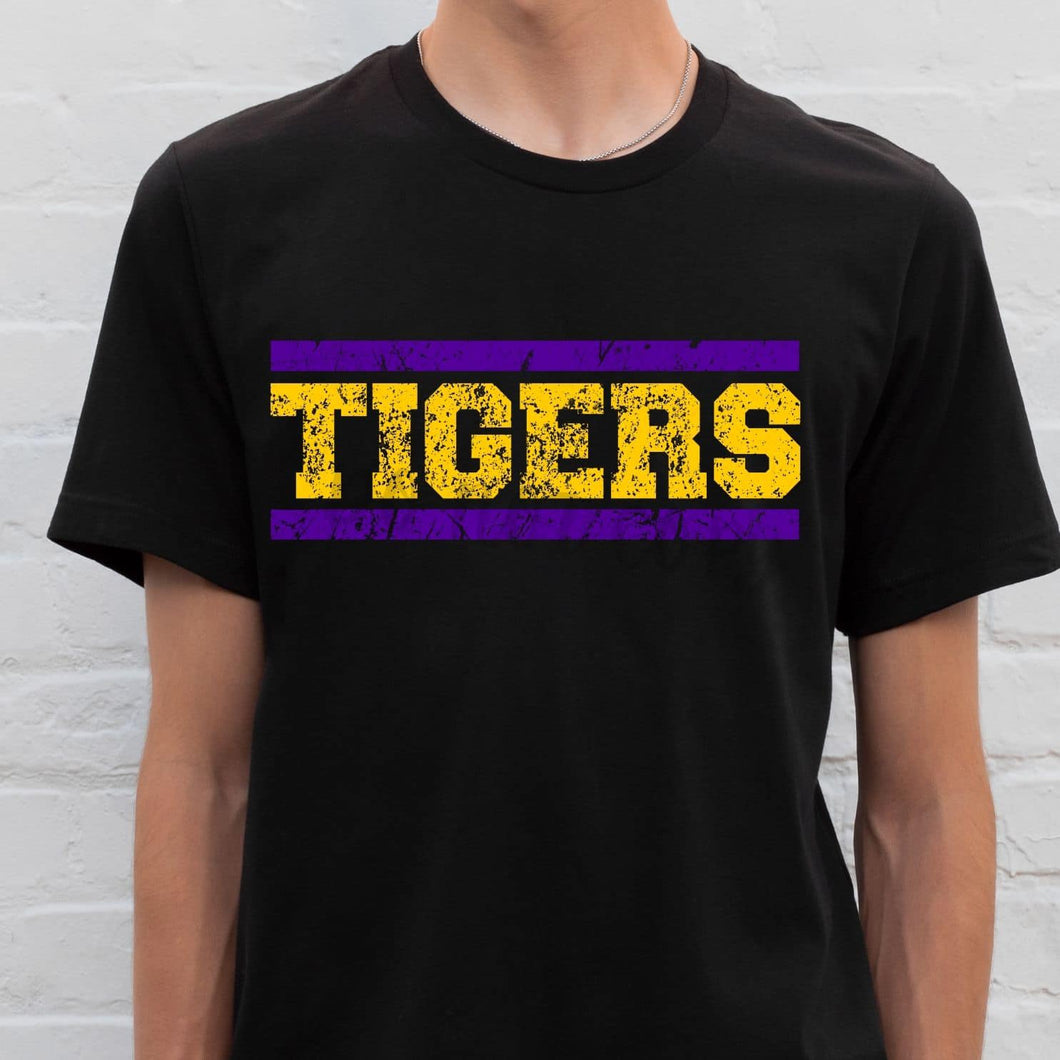 TIGERS Distressed Yellow Gold and Purple Digital Downloads