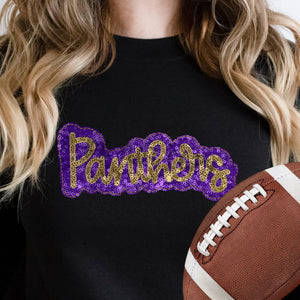 KBD OG SEQUIN AND EMBROIDERY WORDS PANTHERS Vegas Gold and Purple