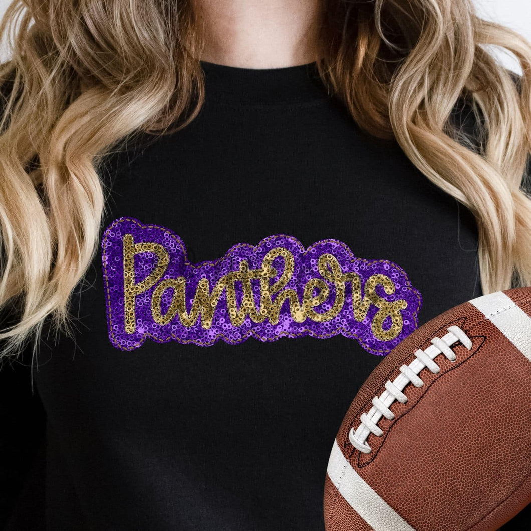 KBD OG SEQUIN AND EMBROIDERY WORDS PANTHERS Vegas Gold and Purple
