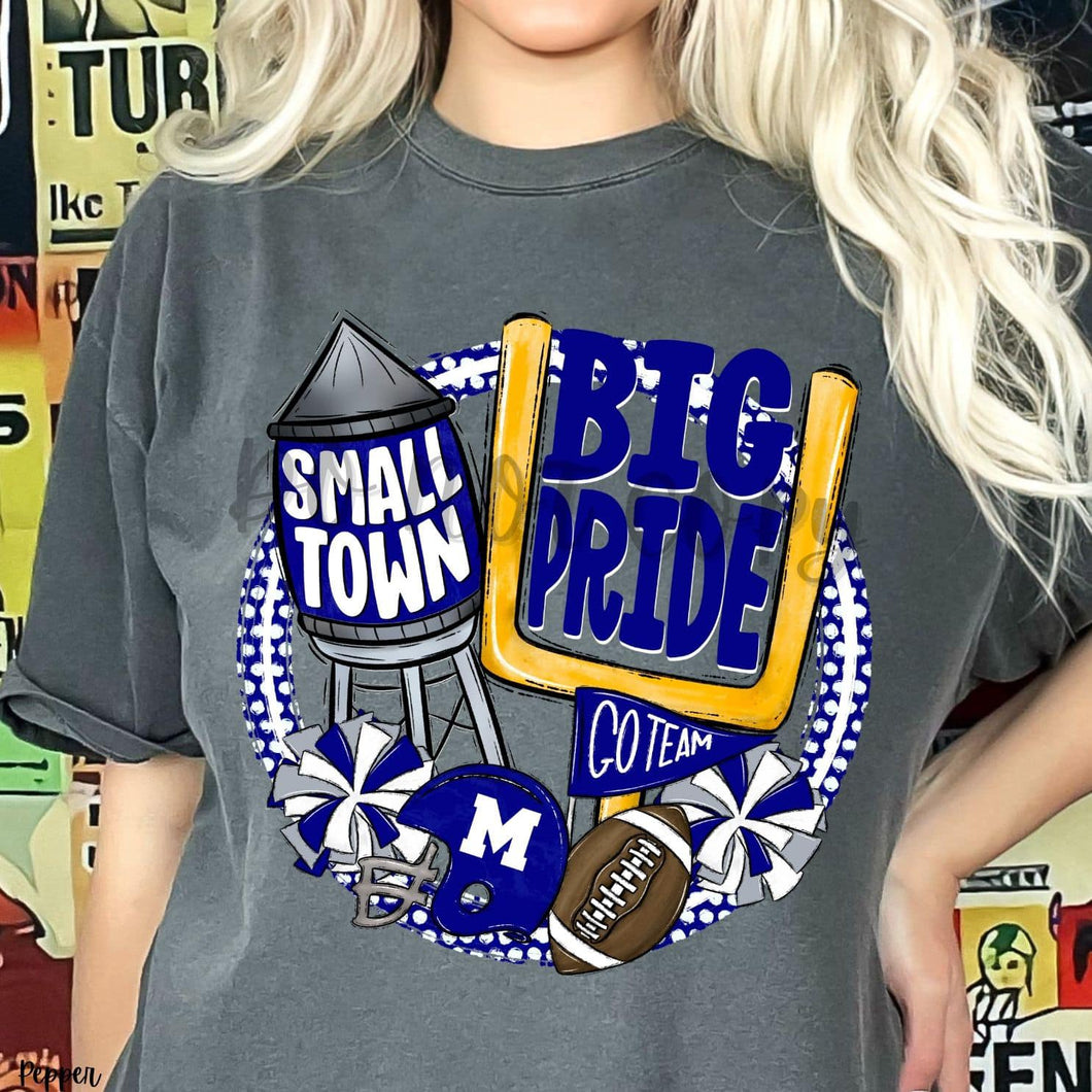 KBD OG Small Town Big Pride Football M TYNDALL Royal, White and Grey