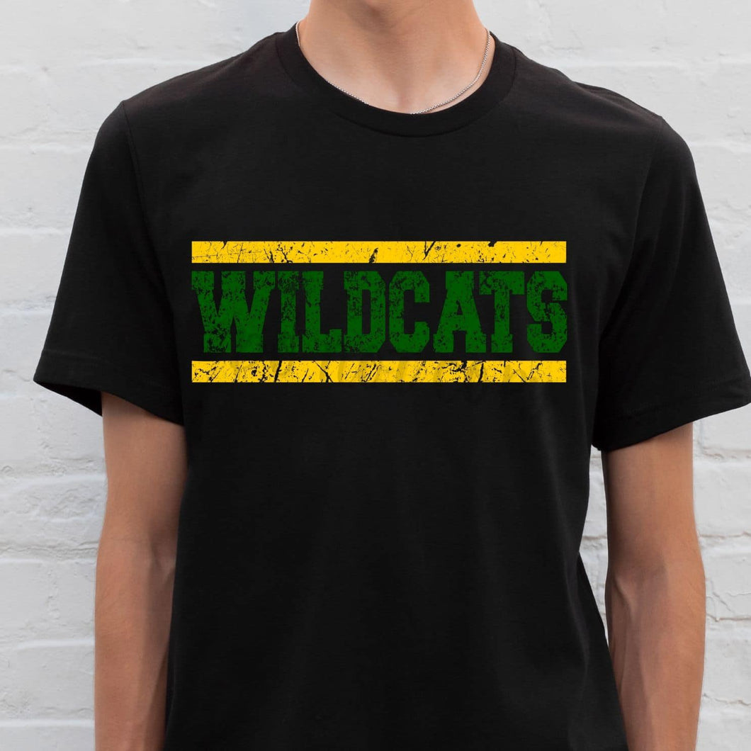 WILDCATS Distressed Kelly Green and Yellow Gold Digital Downloads