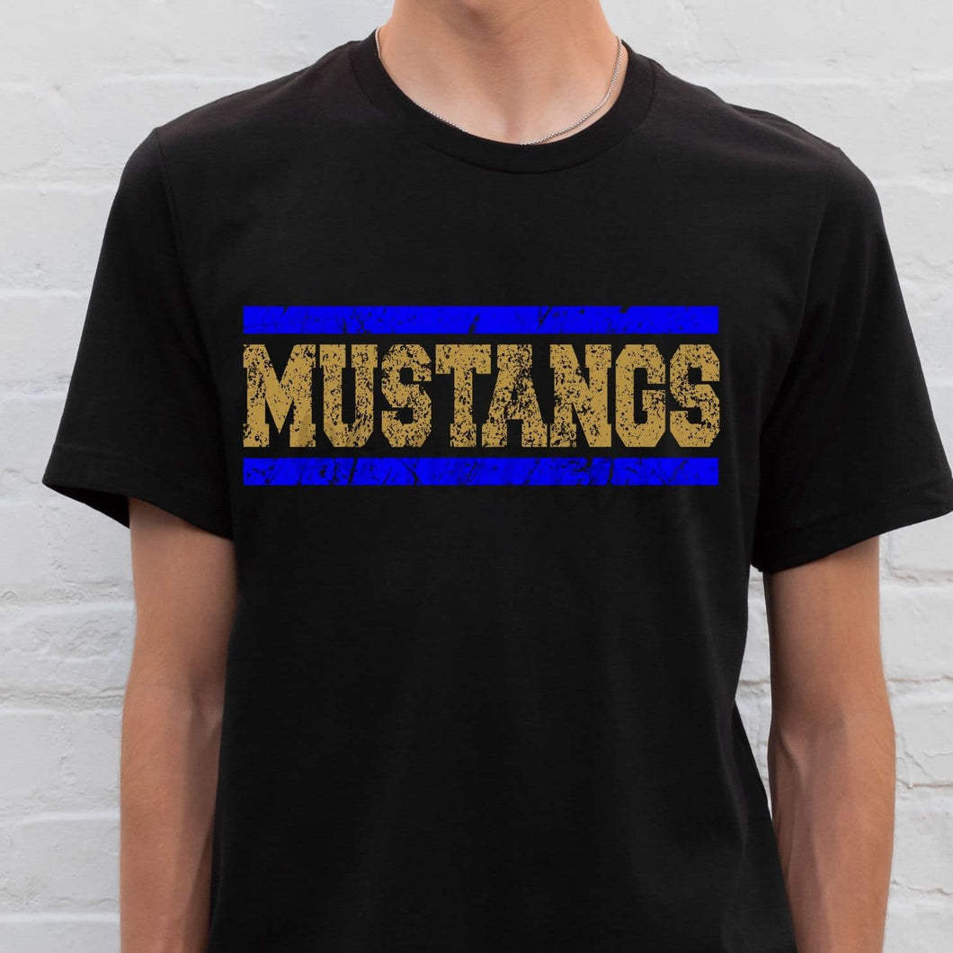 MUSTANGS Distressed Royal and Vegas Gold Digital Downloads