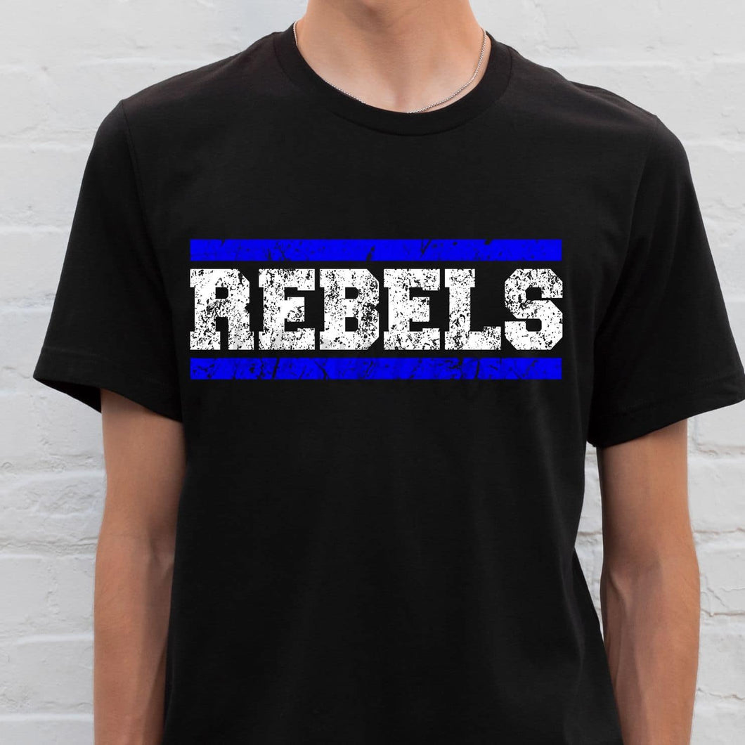 REBELS Distressed  Royal and White Digital Downloads