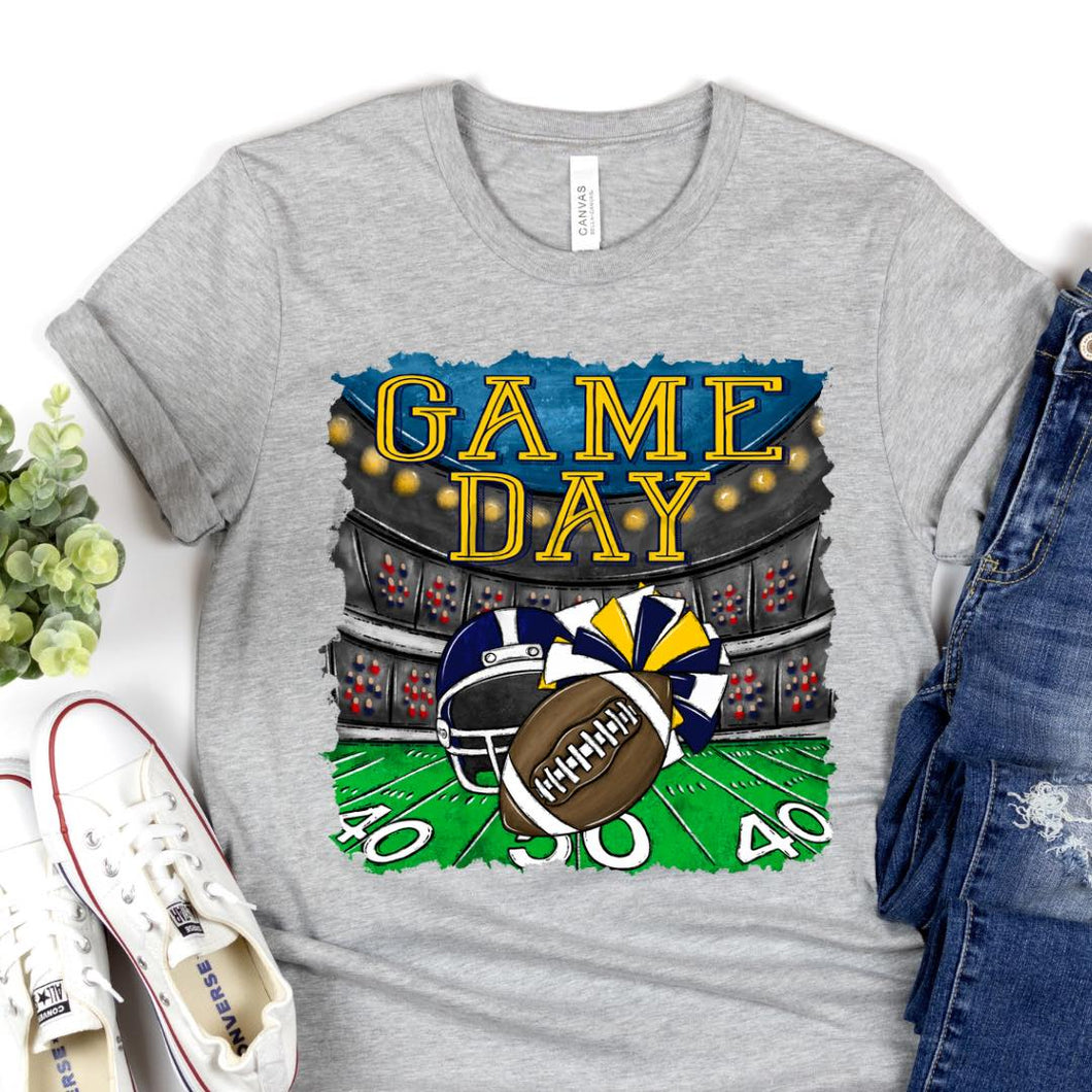 GAME DAY Stadium Navy and Yellow Gold Digital Download
