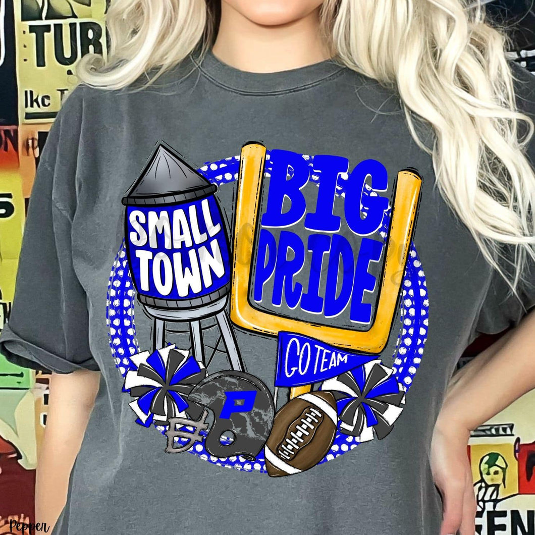 KBD OG Small Town Big Pride Football PAINTSVILLE GREY, White and Blue