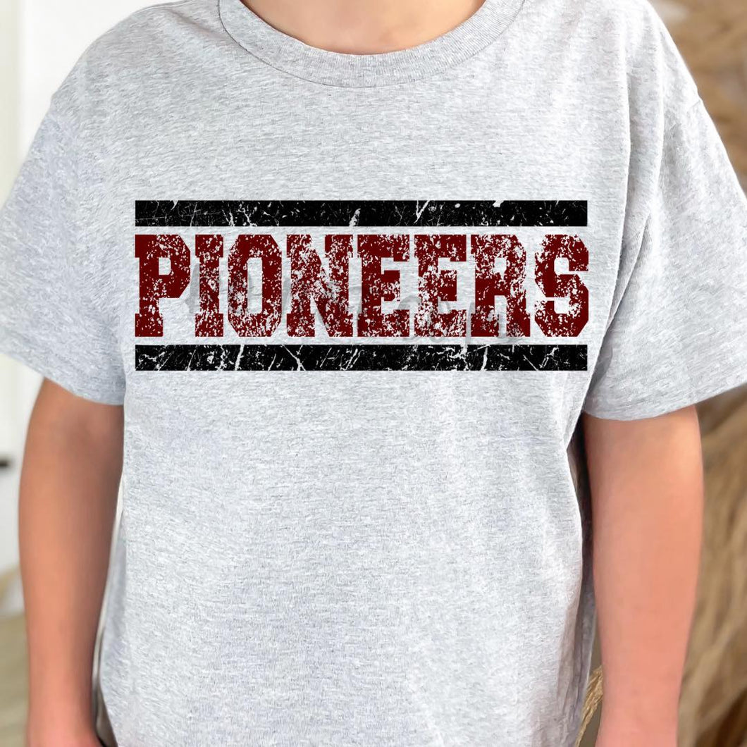 PIONEERS Distressed Maroon and Black Digital Download