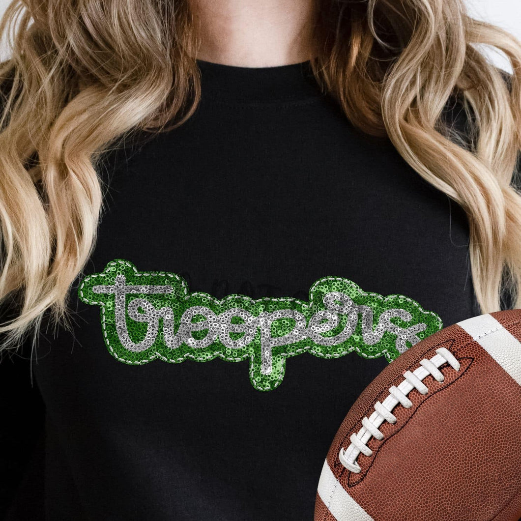 KBD OG SEQUIN AND EMBROIDERY WORDS TROOPERS Silver and Green