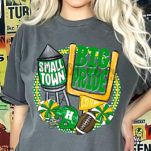 KBD OG Small Town Big Pride Football H TYNDALL Green, Yellow and White
