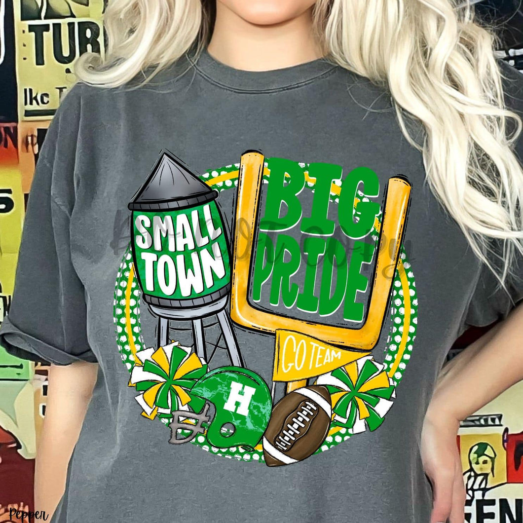 KBD OG Small Town Big Pride Football H TYNDALL Green, Yellow and White