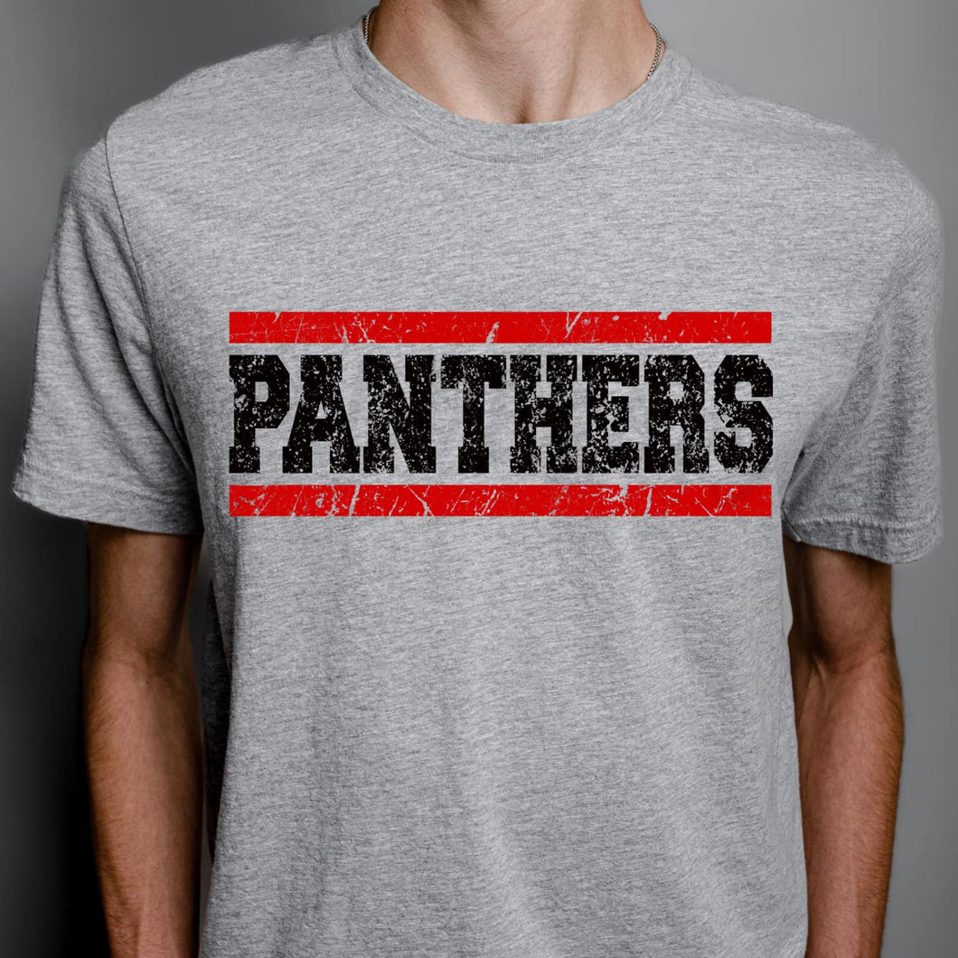PANTHERS Distressed Black and Red Digital Download