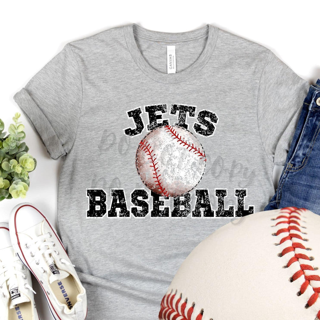 JETS Baseball Distressed Black and White Digital Downloads