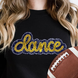 KBD OG SEQUIN AND EMBROIDERY WORDS DANCE Yellow Gold and Navy