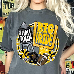 KBD OG Small Town Big Pride Football HAWKS Yellow Gold, Black and White