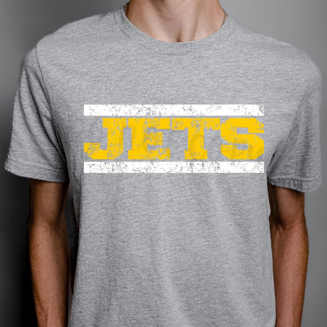 JETS Distressed Yellow Gold and White Digital Download