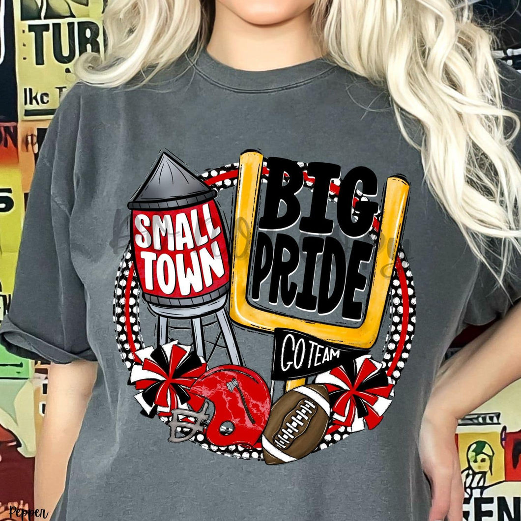 KBD OG Small Town Big Pride Football LUMBERJACKS Red, White and Black