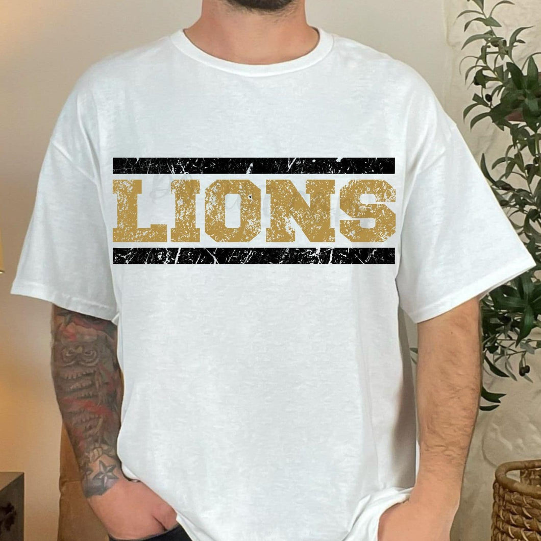 LIONS Distressed Vegas Gold and Black Digital Download