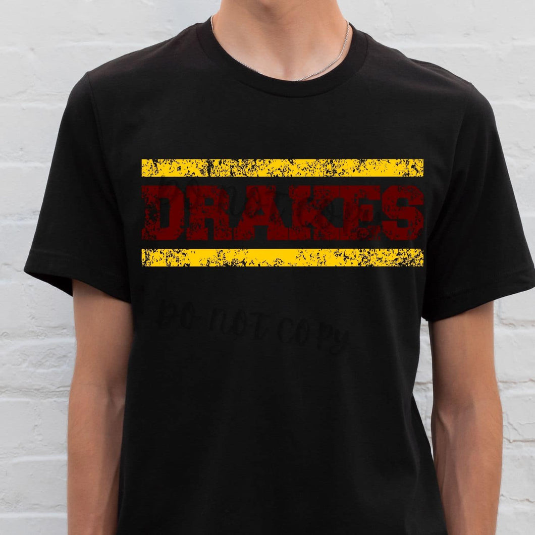 DRAKES Distressed Maroon and Yellow Gold Digital Download