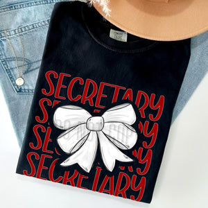 KBD OG Bow Stack SECRETARY Red Words and White