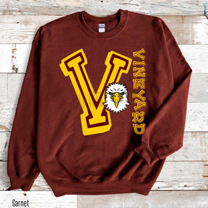 KBD OG Mascot Initial V VINEYARD EAGLES Maroon and Yellow