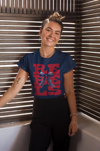 KBD OG Blocky Bow Mascot REBELS Red and Navy Bow