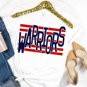 KBD OG Strip Word WARRIORS Red and Navy