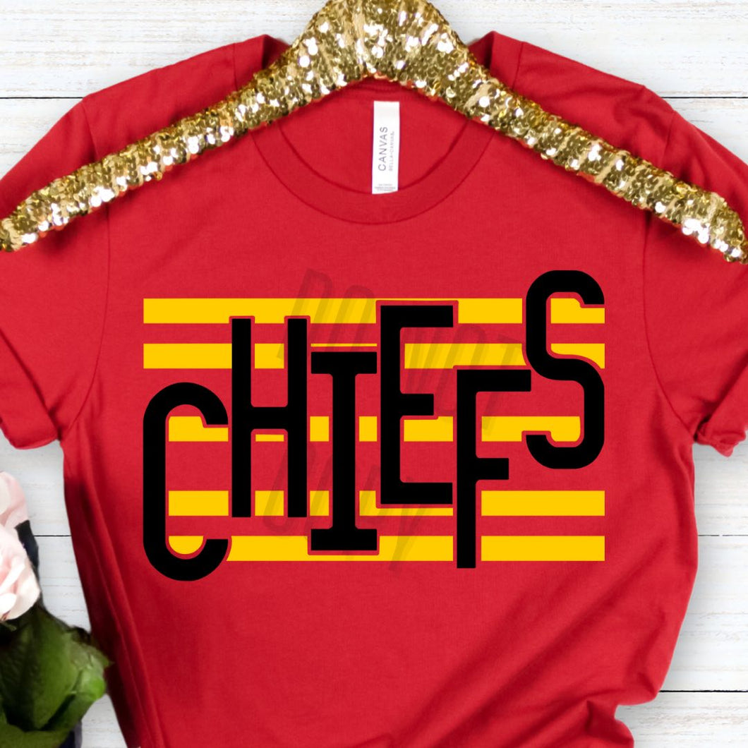 KBD OG Strip Word CHIEFS Gold and Black