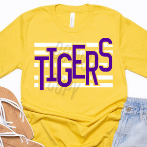 KBD OG Strip Word TIGERS White and Purple