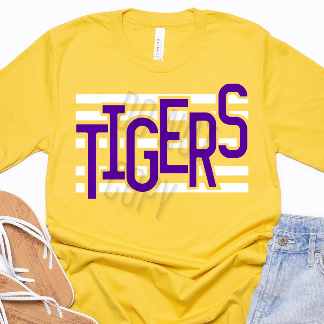 KBD OG Strip Word TIGERS White and Purple
