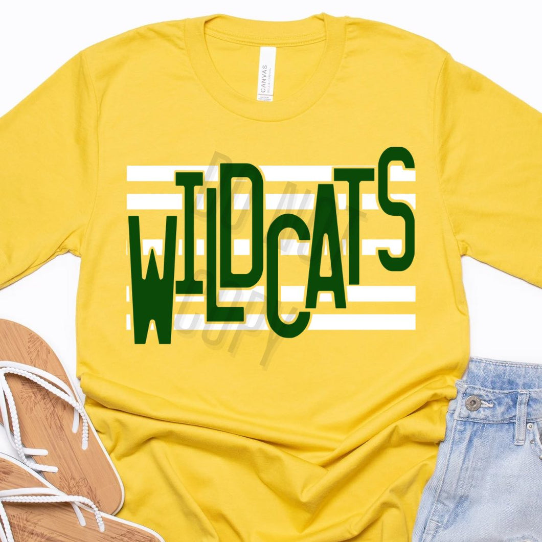KBD OG Strip Word WILDCATS White and Hunter Green