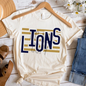 KBD OG Strip Word LIONS VGold and Navy