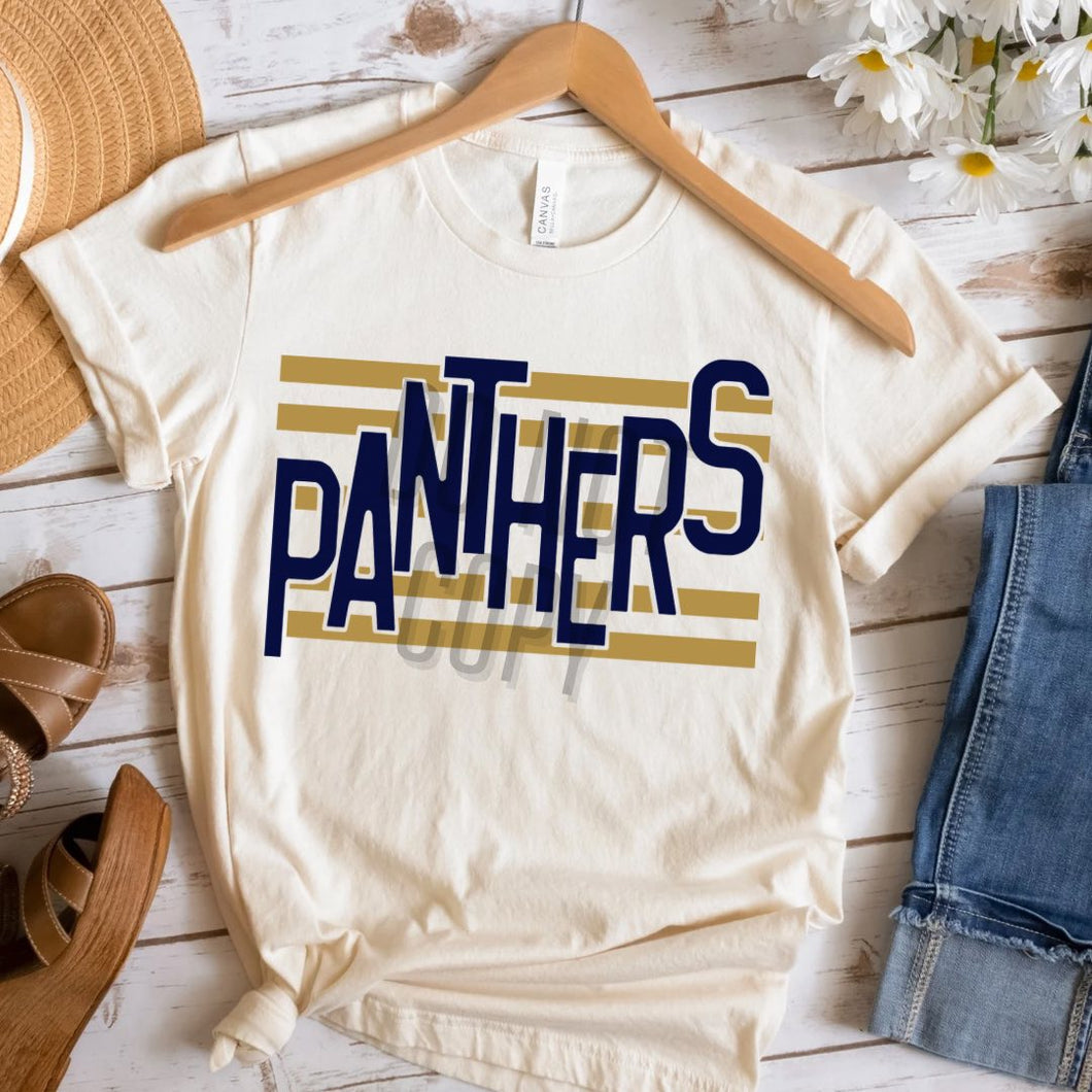 KBD OG Strip Word PANTHERS VGold and Navy