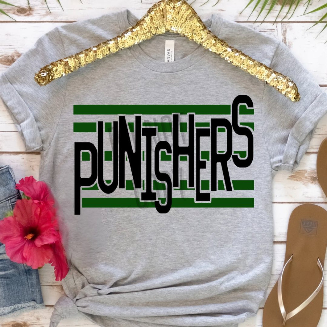 KBD OG Strip Word PUNISHERS Hunter green and Black