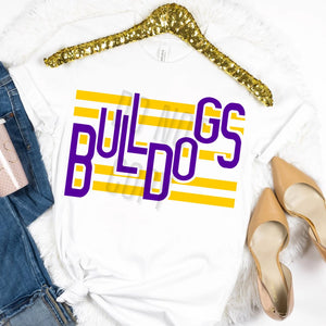 KBD OG Strip Word BULLDOGS Gold and Purple