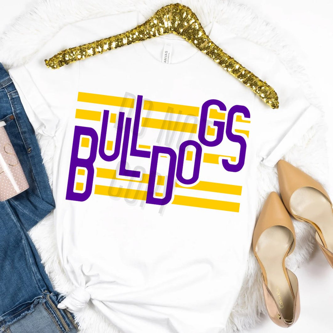 KBD OG Strip Word BULLDOGS Gold and Purple