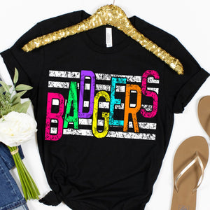 KBD OG Strip Word BADGERS Multi Distressed