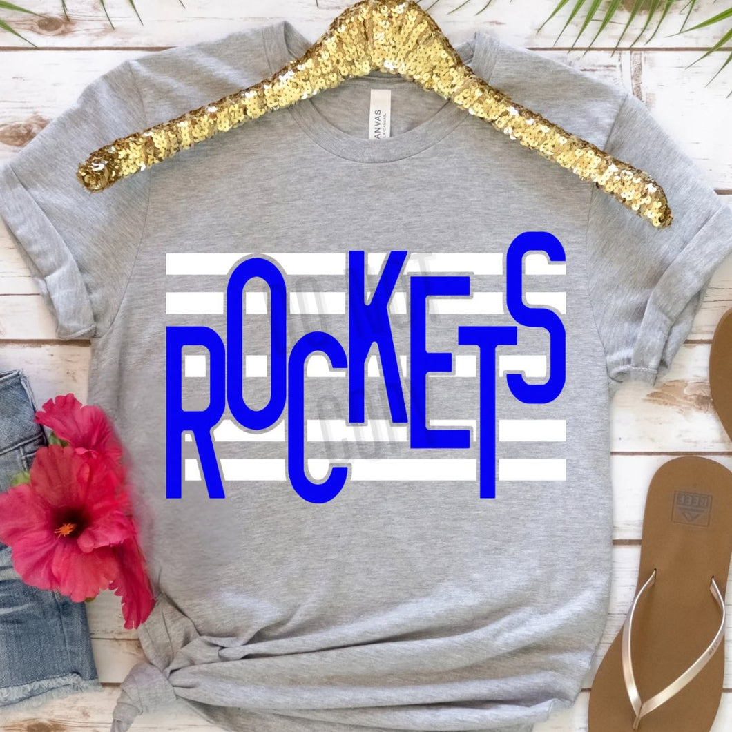 KBD OG Strip Word ROCKETS White and Royal