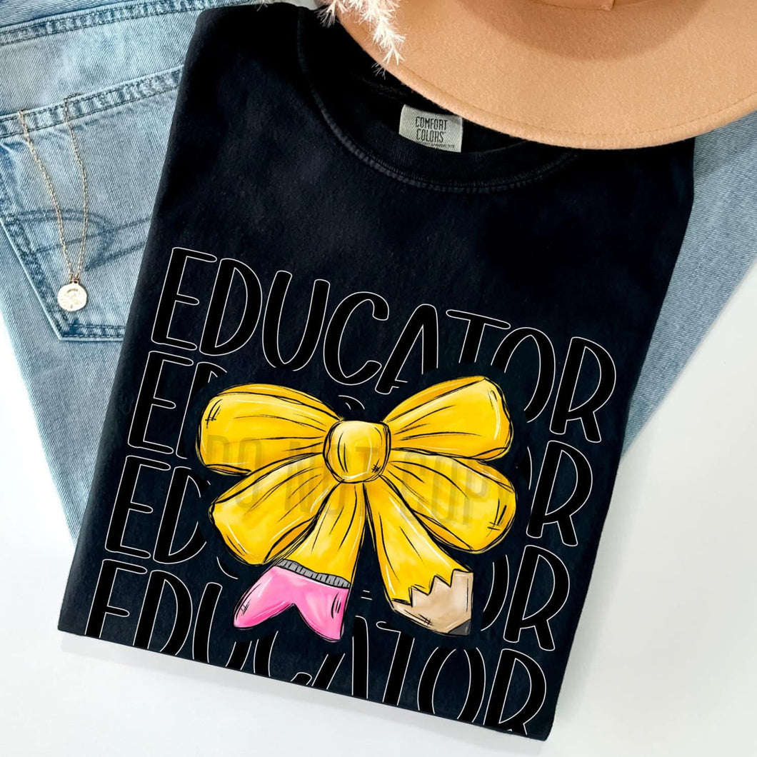 KBD OG Bow Stack EDUCATOR Black Words and Pencil