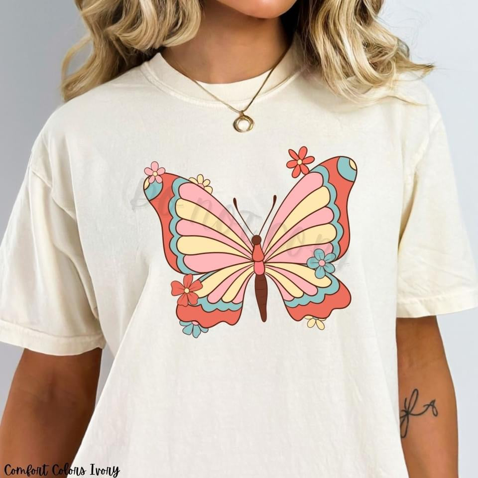 Multicolor Butterfly Direct To Film (DTF) Transfer