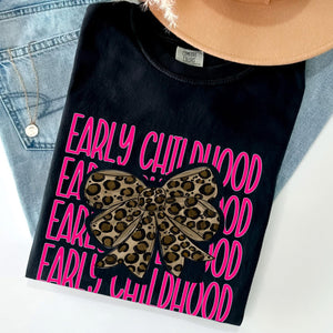 KBD OG Bow Stack EARLY CHILDHOOD Neon Pink and Leopard