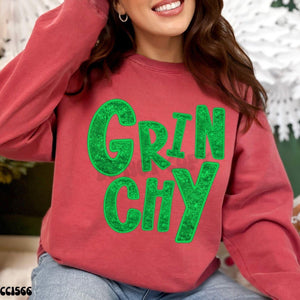 KBD Grinchy Faux Embroidery & Sequin Design