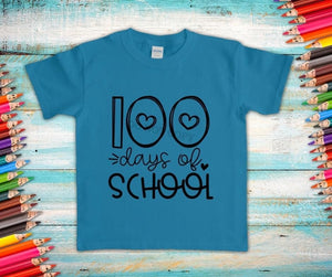 100 Days of School Hearts Single Color Low Heat RTS
