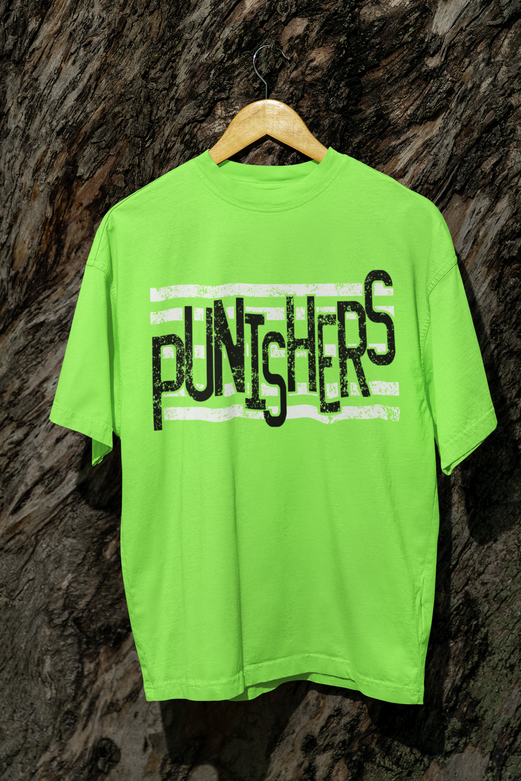 KBD OG Strip Word PUNISHERS White and Black Distressed