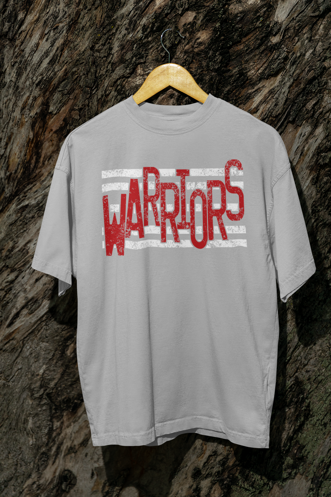 KBD OG Strip Word WARRIORS White and Red Distressed