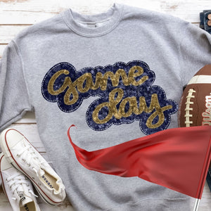 KBD OG Faux Sequin & Embroidery GAMEDAY Vegas Gold and Navy